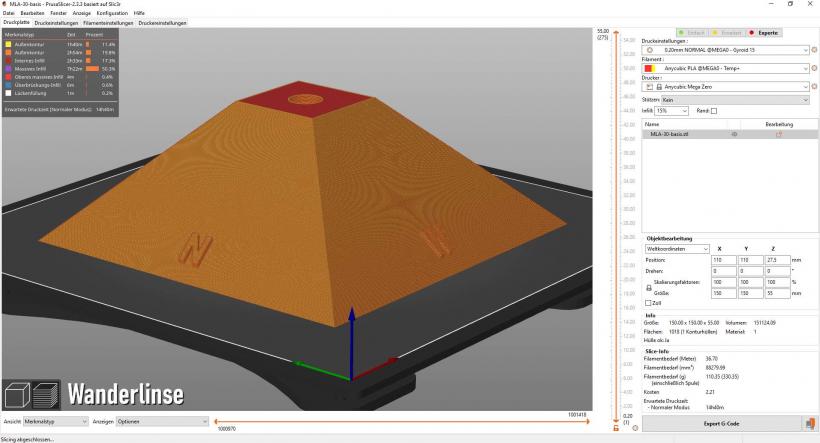 pyramide fuss loop 3d druck