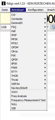 fldigi betriebsarten