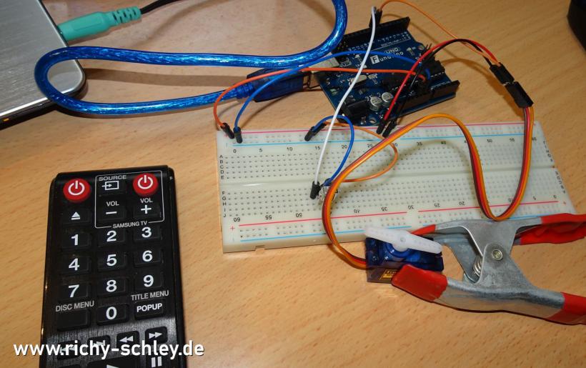 arduino servo tv fernbedienung