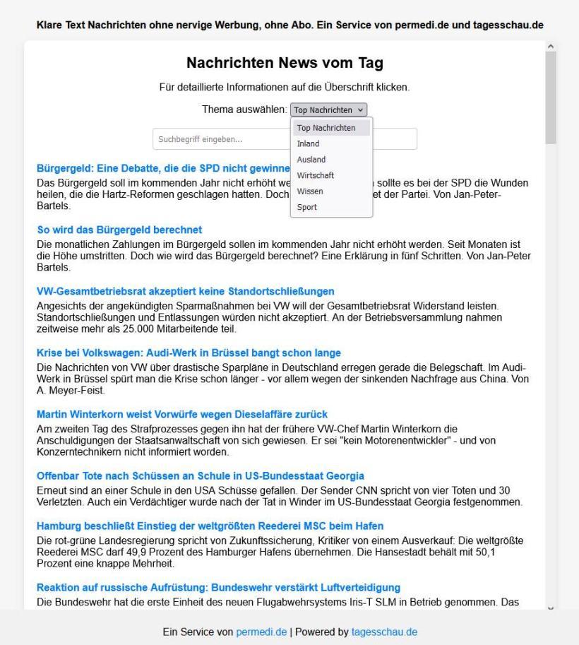 einfache nachrichten als text