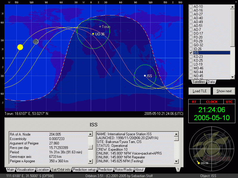 orbitron satelliten software
