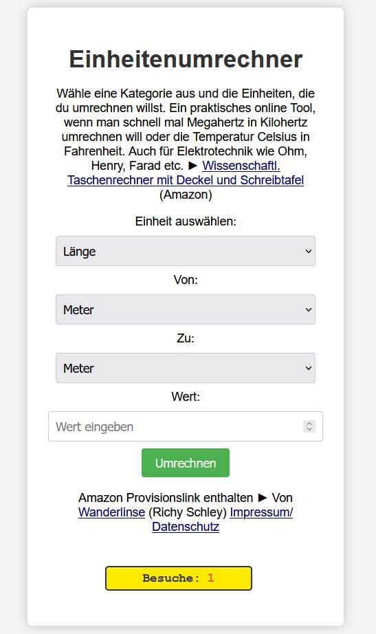 einheiten umrechner online