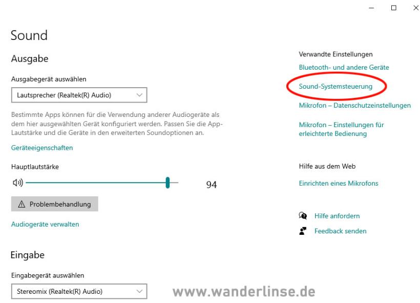 windows sound systemsteuerung
