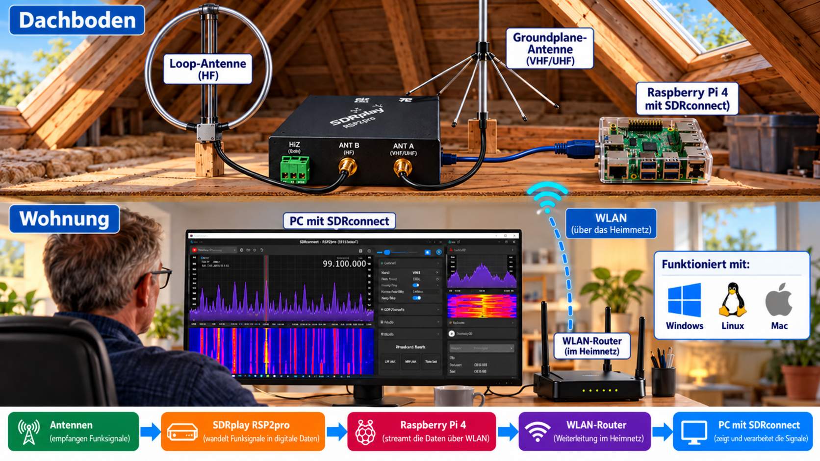 sdrplay und sdrconnect schema