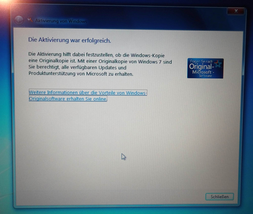 win7 aktiviert